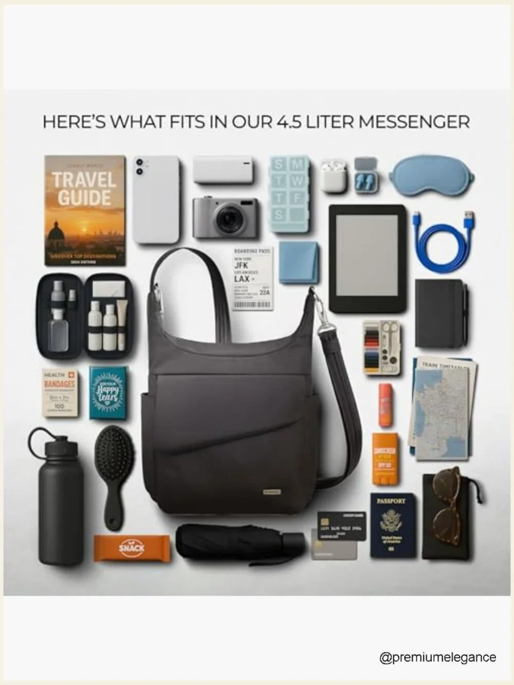 Anti-Theft Messenger Bag with RFID Blocking & Locking Zippers